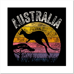 Australia Day  Funny Australian Kangaroo Vintage Posters and Art